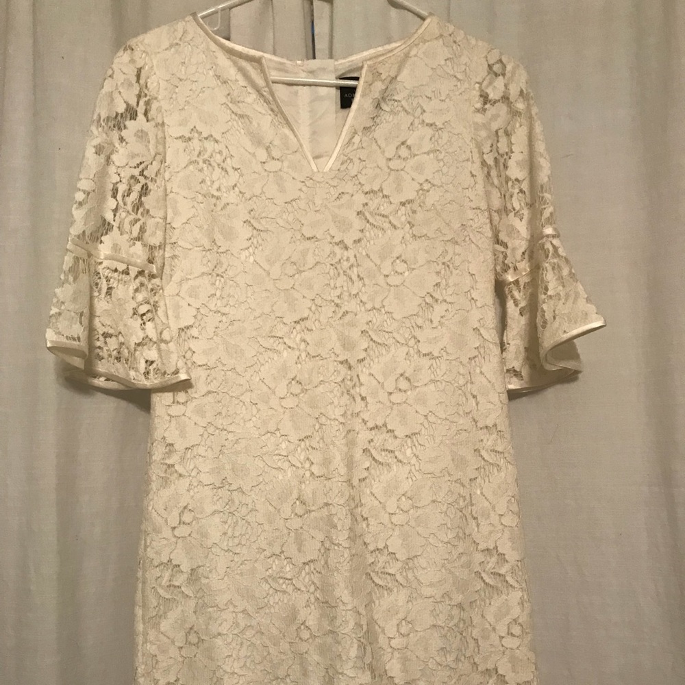 White lace Adrianna Papell dress
